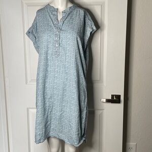 Vineyard Vines 3/4 Button Down Short Sleeve T-Shirt Mini Dress